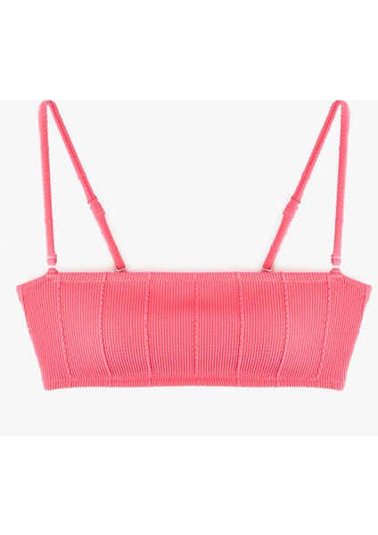 Dokulu Straplez Bikini Üstü