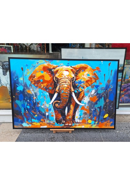 Yağlı Boya Dokulu Tablo Modern Fil U04009 indirimleri