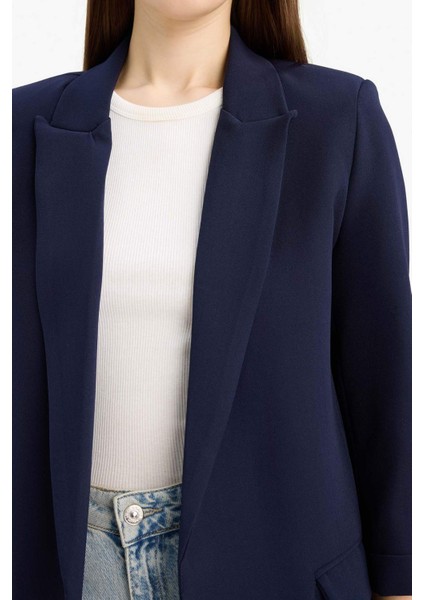 Regular Fit Ceket Yaka Basic Düz Blazer Ceket C3215AX25SP