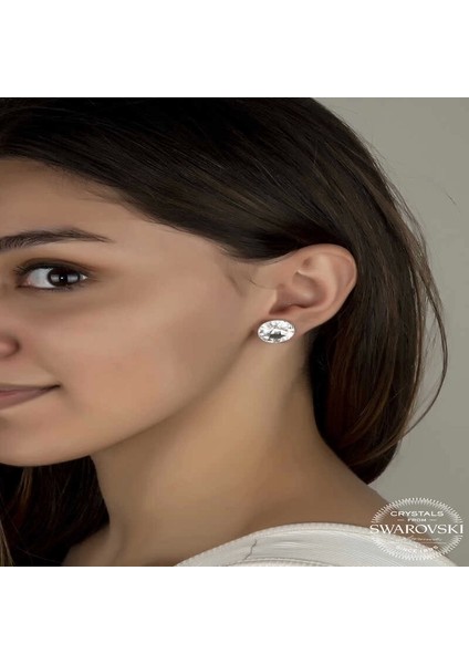 Swarovski Crystal Taşlı Gümüş Çivili Kadın Küpe fiyatları