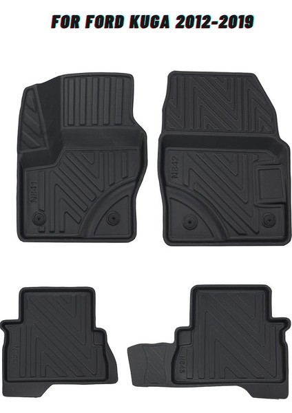 Ford Kuga 2012-2019 ile Uyumlu Carbon Desenli Ultra Premium Havuzlu Oto Paspas