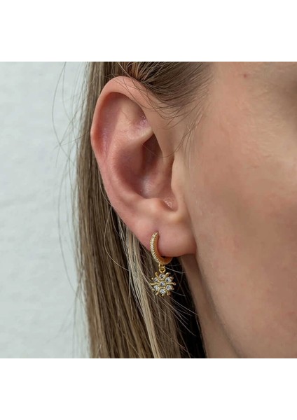Gümüş Gold Sallantılı Güneş Kadın Küpe fırsatları