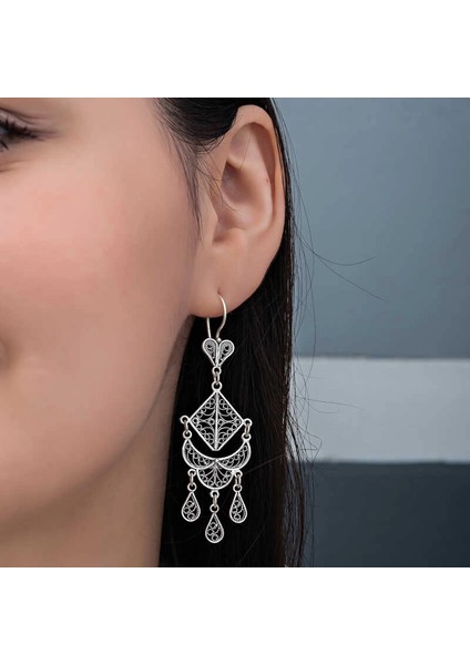 Gümüş Telkari Sallantılı Kadın Küpe indirimleri