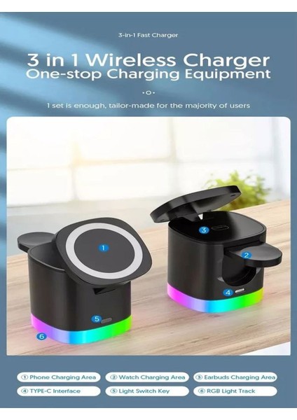 AW13 3in1, 15 Watt Katlanabilir Wireless Şarj Standı modelleri