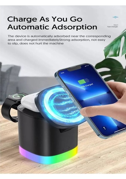 AW13 3in1, 15 Watt Katlanabilir Wireless Şarj Standı indirimleri