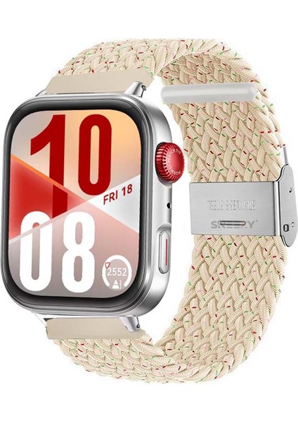 Huawei Watch Fit 4 Fit 4 Pro Ile Uyumlu Metal Klipsli Solo Fiberlink Yumuşak Kumaş Örgü Kordon