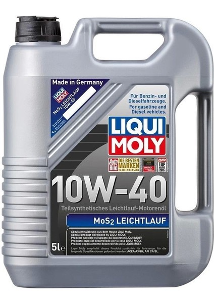 Liqui Moly 10W40 Motor Yağı Kısmi Sentetik Mos2'li Leichtlauf 5 Litre (2184) 10W-40 Motor Yağı