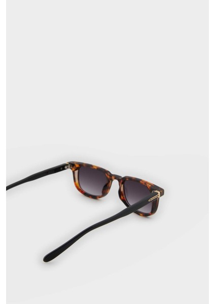 Kadın Leopar Plastik ÇerçeveSiyah Cam Klasik UV Güneş Gözlüğü F0608AXNS