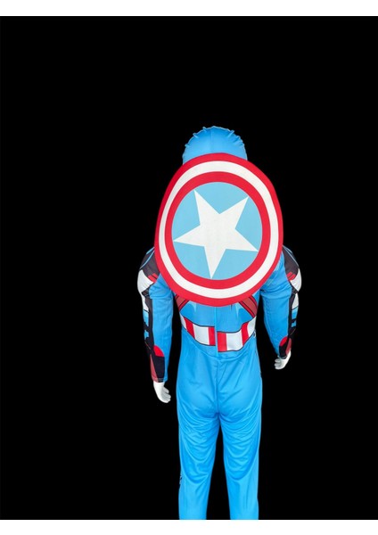 Çocuk Kostüm Erkek Çocuk Kaptan Amerika Kostümü ve Kalkanı 4-10 Yaş modelleri