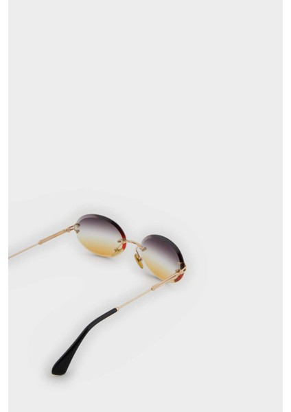 Kadın Yuvarlak Şeffaf Plastik Çerçeve Degrade Cam UV Güneş Gözlüğü F0615AXNS