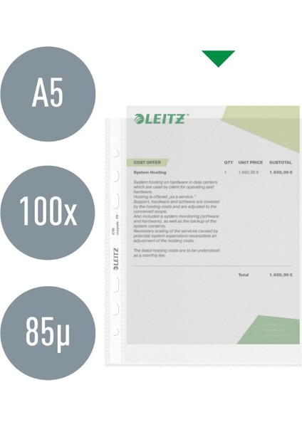 A5 Şeffaf Poşet Dosya, 10 Adet, 50'li Paket, 6 Delik, Dayanıklı fırsatları