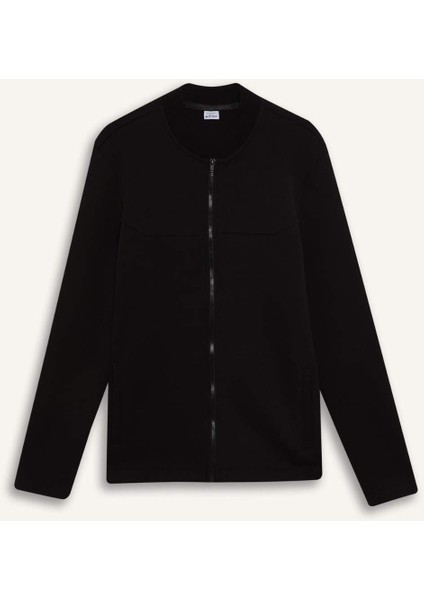 fit Slim Fit Dar Kesim Kolej Yaka Bomber Skuba Dalgıç Kumaş HIRKA F0877AX25SP