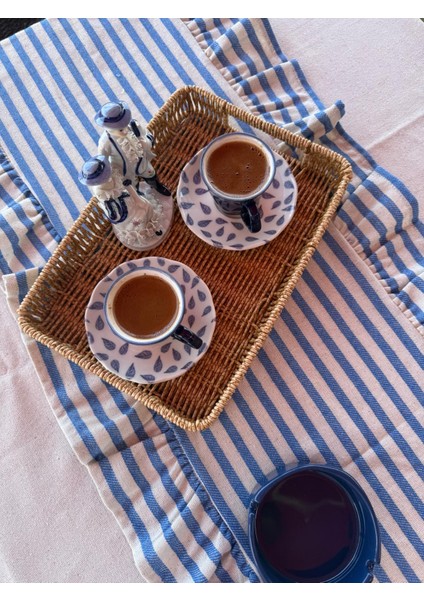 40 x 125 cm Vintage Fırfırlı Keten Pamuklu Amerikan Runneri,amerikan Servis