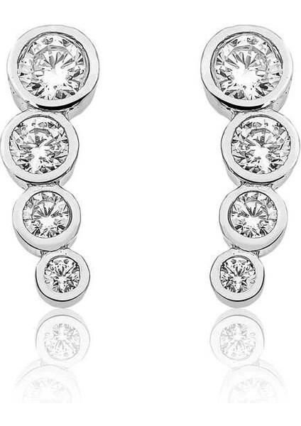 Gümüş 4 Taş Bayan Küpe