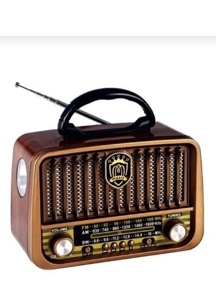 RT-878 Usb/bt/fm Nostajik Radyo + Fenerli Müzik Çalar