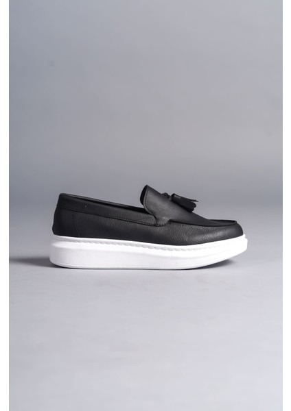 J154 Blaze Bağcıksız Püsküllü Cilt Erkek Günlük Spor Klasik Ayakkabı Cbt - Siyah fırsatları