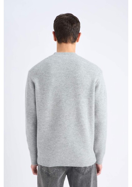 Relax Fit Bisiklet Yaka Triko Kazak E8390AX24CW