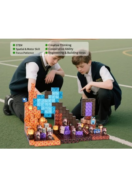 Minecraft Manyetik Küp Blok Volkan Temalı Yapı Taşı 100 Parça fiyatları