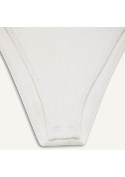 Coool Yuvarlak Yaka Fitilli Kaşkorse Kısa Kollu Çıtçıtlı Body F1772AX25SM