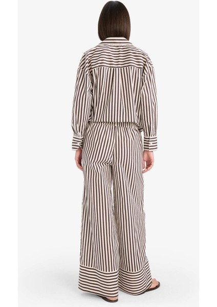 Wide Leg Kumaş Pantolon Çift Cepli Yüksek Bel Geniş Paça F0259AX25SM