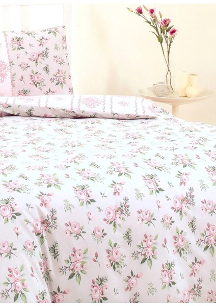 Tek Kişilik Nevresim Takımı Ranforce Pembe Çiçekli fiyatları