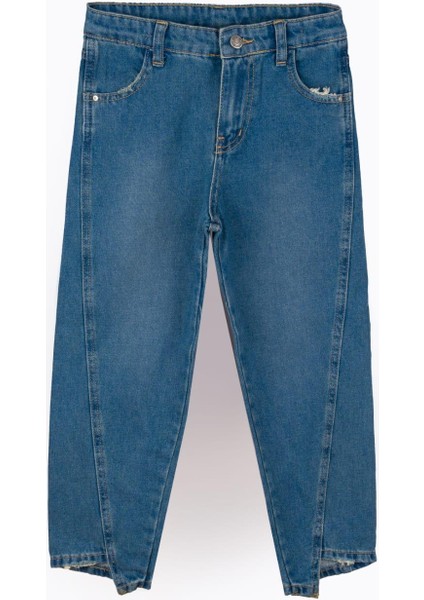 Yigit Butik Mom Fit Kız Çocuk Jean Pantolon