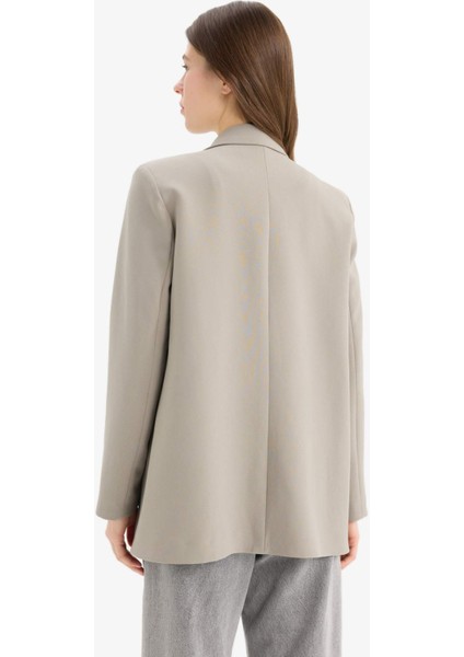 Oversize Geniş Kalıp Ceket Yaka Cepli Düğmeli Blazer Ceket C2457AX25SP