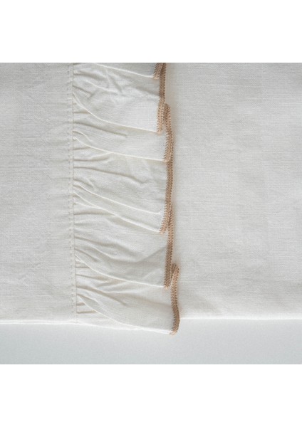 Flora Çift Kişilik Nevresim Takımı %100 Organik Pamuk Keten Brodeli Krem 200X220 cm modelleri