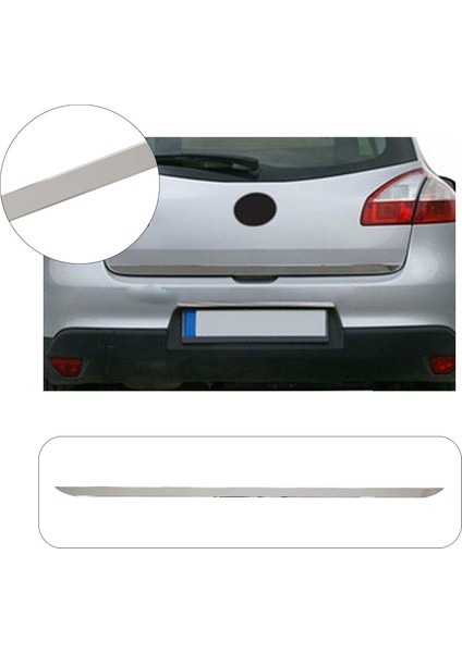Renault Megane 3 Uyumlu 2010-2016 Krom Bagaj Alt Çıtası Paslanmaz Çelik