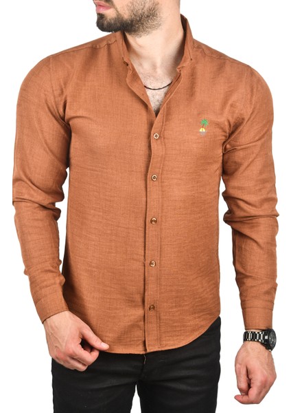 Slim Fit Dar Kesim Keten Gömlek Pamuklu Spor Gömlek 2501305 indirimleri