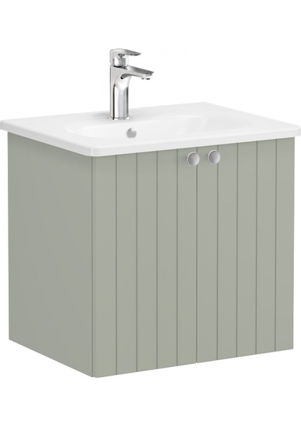 Root Groove 69274 Lavabo Dolabı, Kapaklı, Mat Retro Yeşil