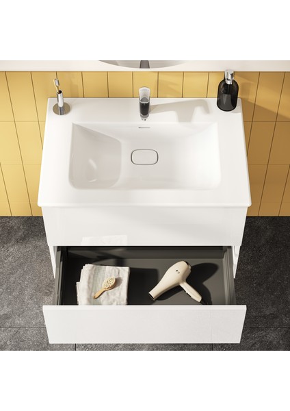 Metropole Pure 67336 Lavabo Dolabı, 2 Çekmeceli, Parlak Beyaz, 80 cm indirimleri