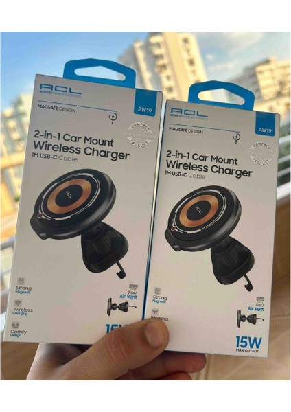 AW19 2in1, 15 Watt Mıknatıslı Havalandırma Için Wireless Şarj fiyatları