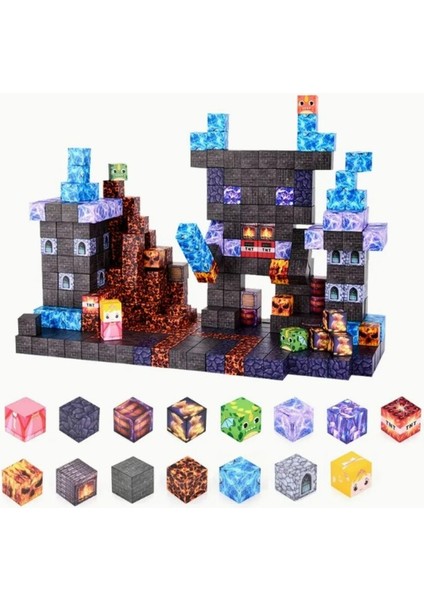 Minecraft Manyetik Küp Blok Mekanik Temalı Yapı Taşı 100 Parça