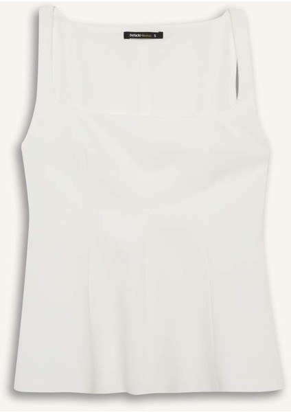 Fitted U Yaka Kolsuz Bluz F3471AX25SP