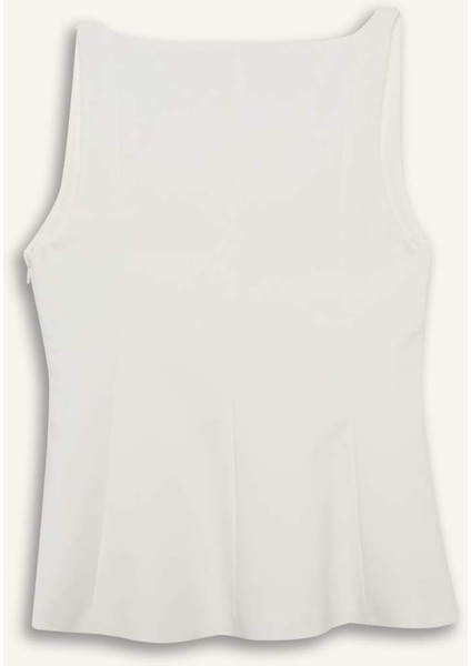 Fitted U Yaka Kolsuz Bluz F3471AX25SP