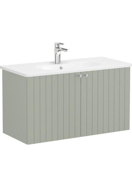Root Groove 69316 Lavabo Dolabı, 100 Cm, Mat Retro Yeşil