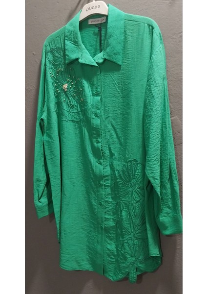 Kadın Göğüs ve Etek Kısmı Nakış Detaylı Üst Düzey Kumaş Işçilik Detay Tunik Gömlek fiyatları