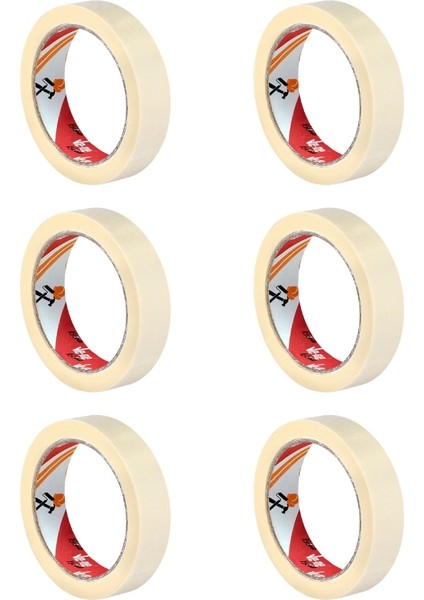 Gp Maskeleme Bandı, 6 Adet, 24 mm x 30 M, Bej,krepe Kâğıt Taban fiyatları