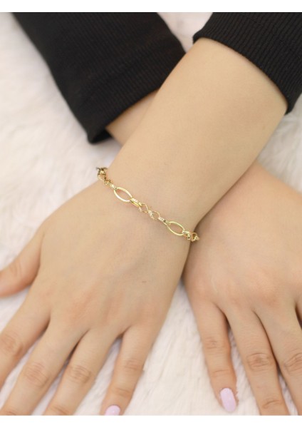 14 Ayar Altın Elips Sonsuzluk Hallow Bileklik