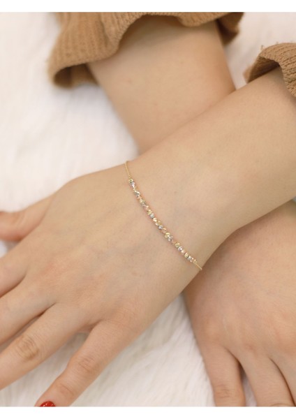 14 Ayar Altın Yarım Tur Dorikalı Bileklik