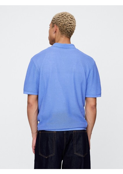 Erkek Bebe Mavisi Dokulu Kroşe Polo T-Shirt fırsatları