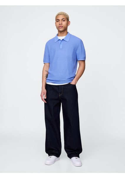 Erkek Bebe Mavisi Dokulu Kroşe Polo T-Shirt indirimleri