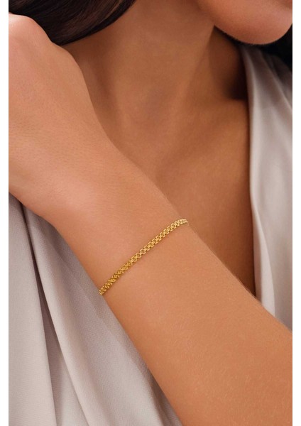 14 Ayar Altın Zarif Bismark Bileklik