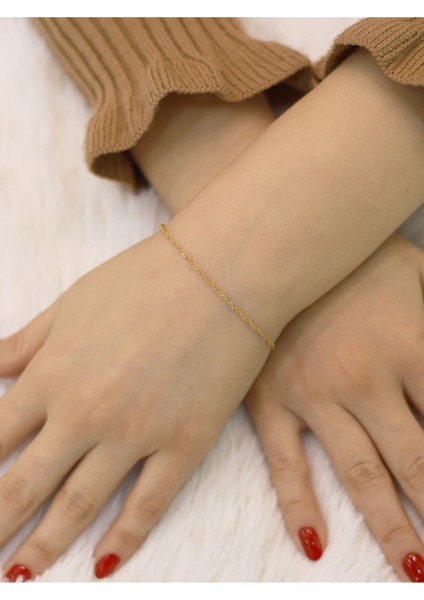14 Ayar Altın Ince Singapur Bileklik