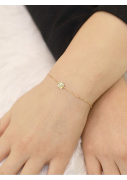 14 Ayar Altın Tek Plaka Bileklik