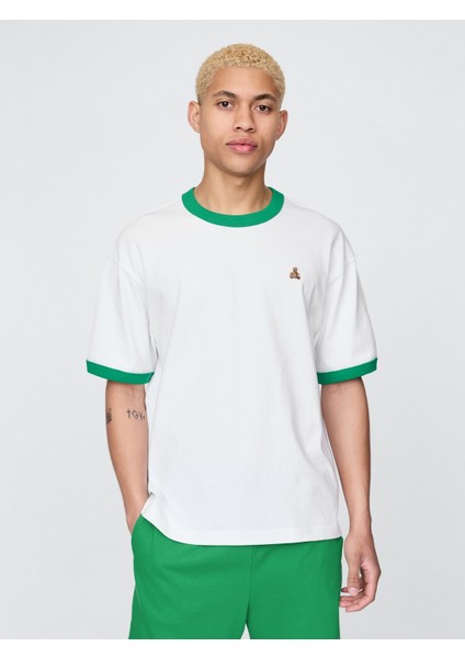 Erkek Beyaz Brannan Bear Ringer T-Shirt