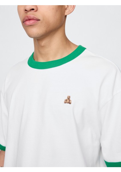 Erkek Beyaz Brannan Bear Ringer T-Shirt modelleri