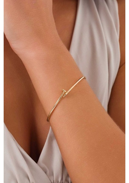 14 Ayar Altın Çivi Elastik Kelepçe