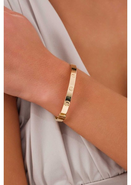 14 Ayar Altın 6mm Crter Kelepçe